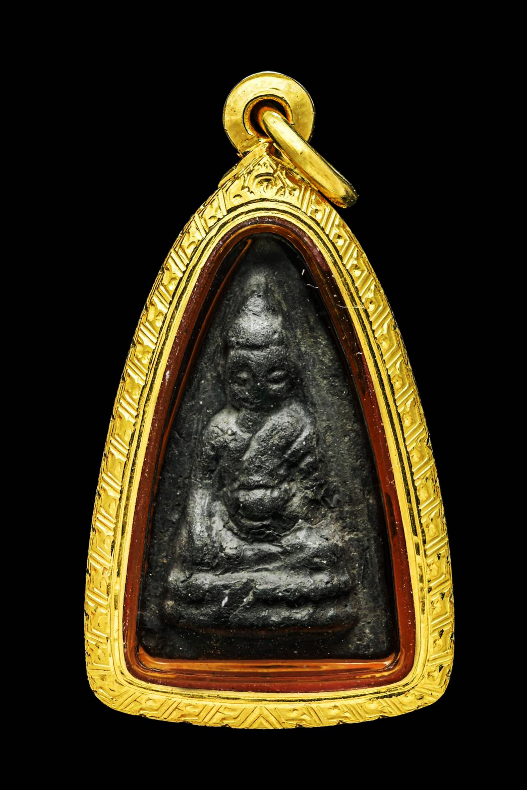 พระพุทโธน้อย คุณแม่บุญเรือน โตงบุญเติม รุ่นแรก เนื้อผงใบลาน พิมพ์เล็ก หน้าตุ๊กตา(พิมพ์คอเนื้อเกิน)หลังยันต์พุทโธ ปี 2494 วัดอาวุธวิกสิตาราม กทม เลี่ยมทอง90% พร้อมฟลิมเอ็กซเรย์ รับประกัน ไม่มีหัก ไม่มีซ่อม และ บัตรรับรองพระแท้จากสมาคม