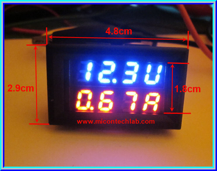 1x Digital DC (0-100V 10A) Voltmeter Ammeter Red Blue Color module