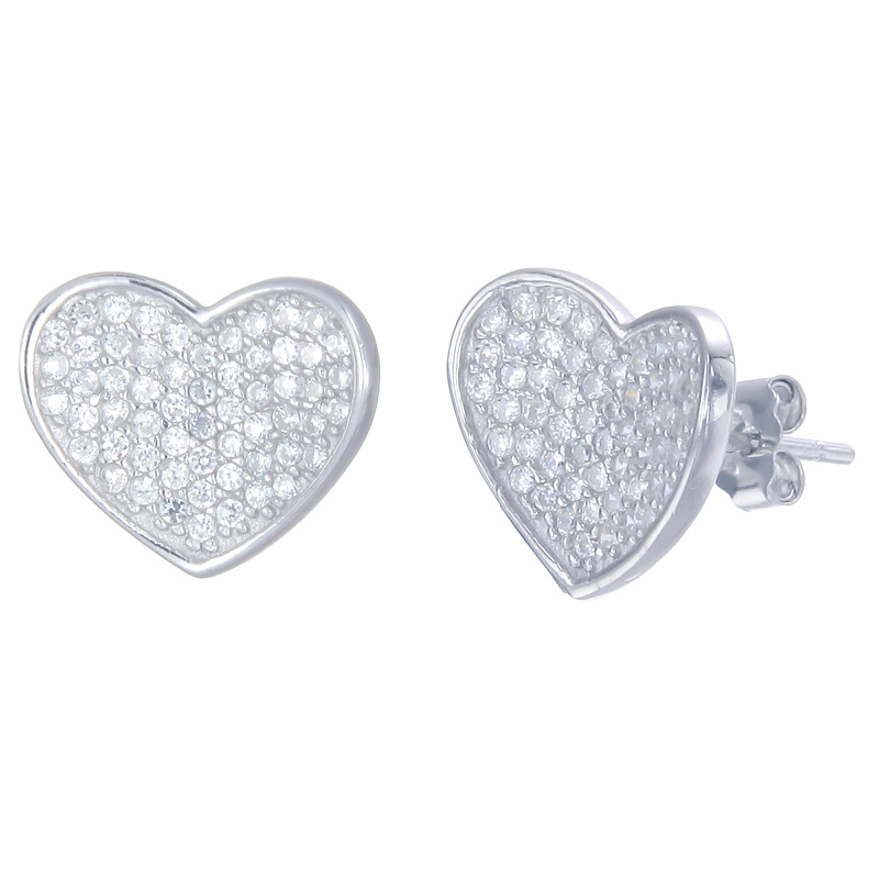 ต่างหูเงินแท้925ประดับเพรชแท้สวิส