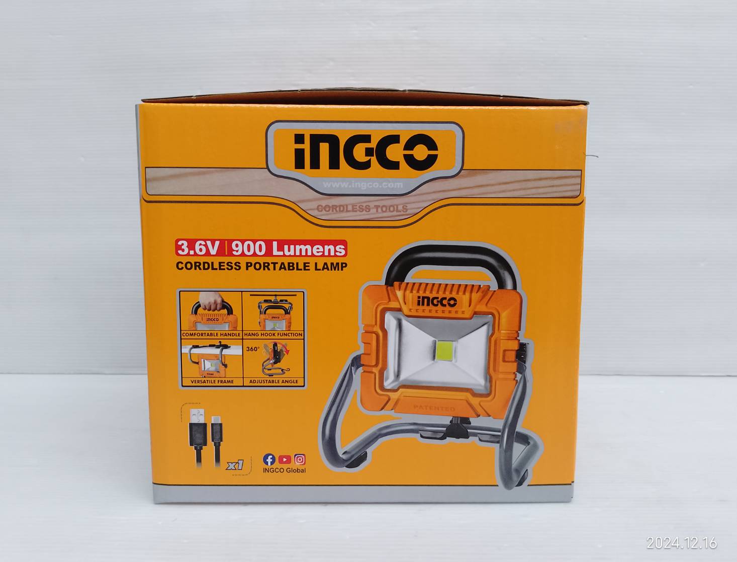 INGCO ไฟฉายตั้งโต๊ะ3.7V HRLF4415 พร้อมแบตเตอรี่ 5.0Ah
