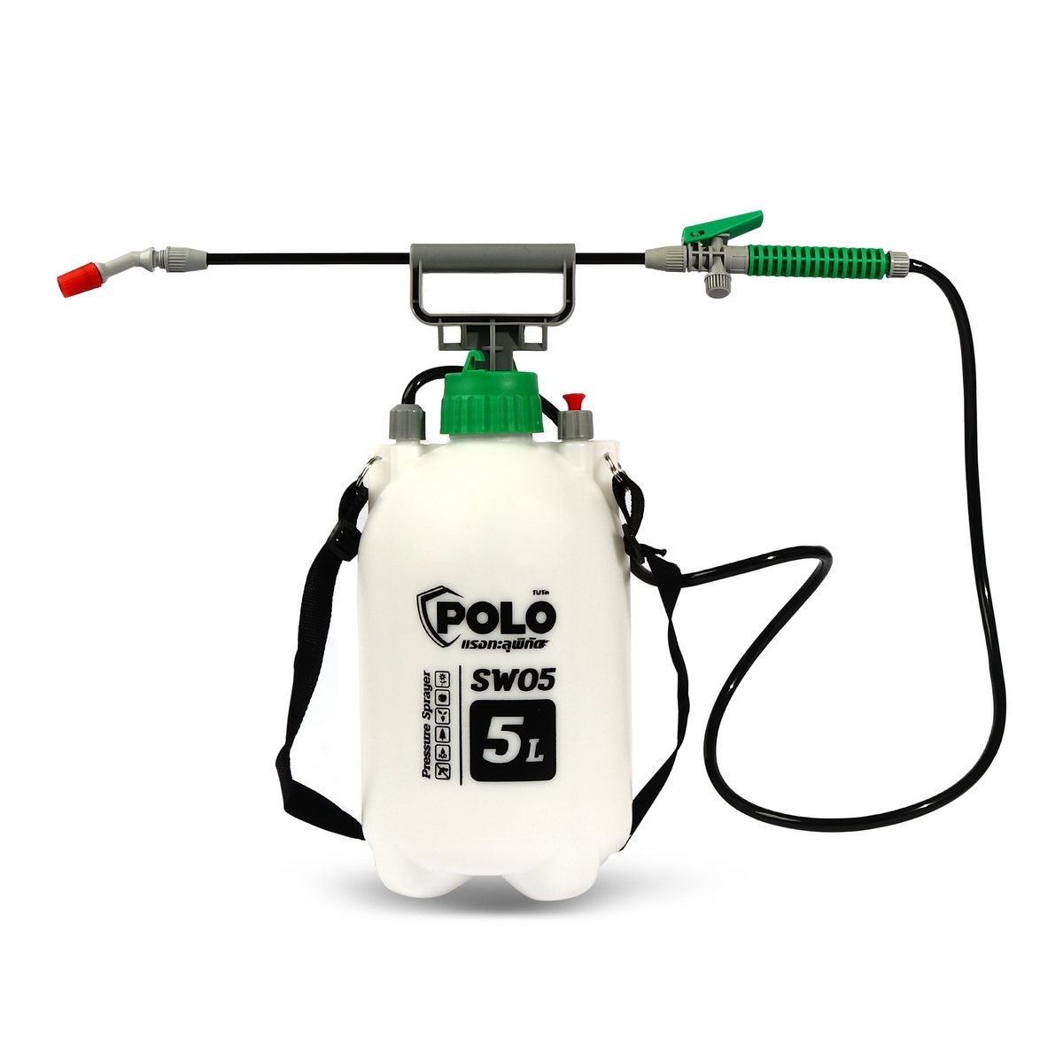POLO ถังพ่นยามือโยก เครื่องพ่นยา ขนาด 5 ลิตร รุ่น SW05 สีขาว