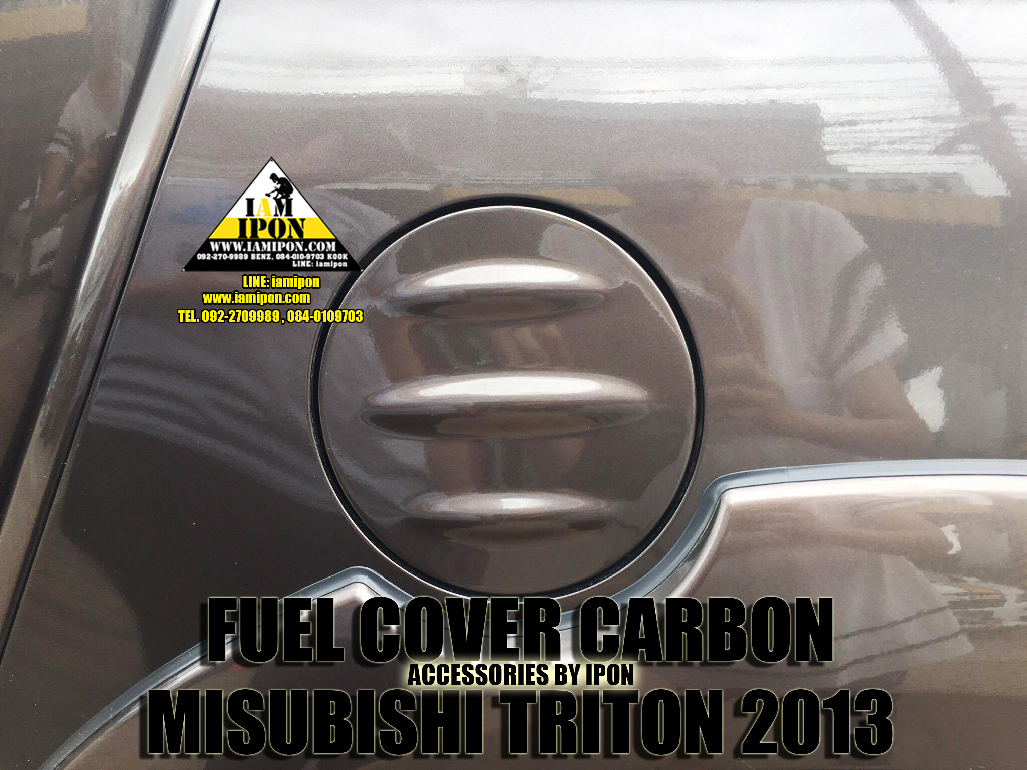 FUEL DOOR CARBON MITSUBISHI 2009-2012 ครอบฝาถังคาร์บอนไทรทัน 2009-2012