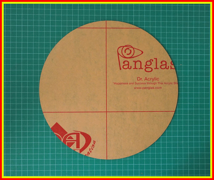 1x แผ่นอะคริลิคสีใส หนา 2 มม. วงกลม 25 ซม.