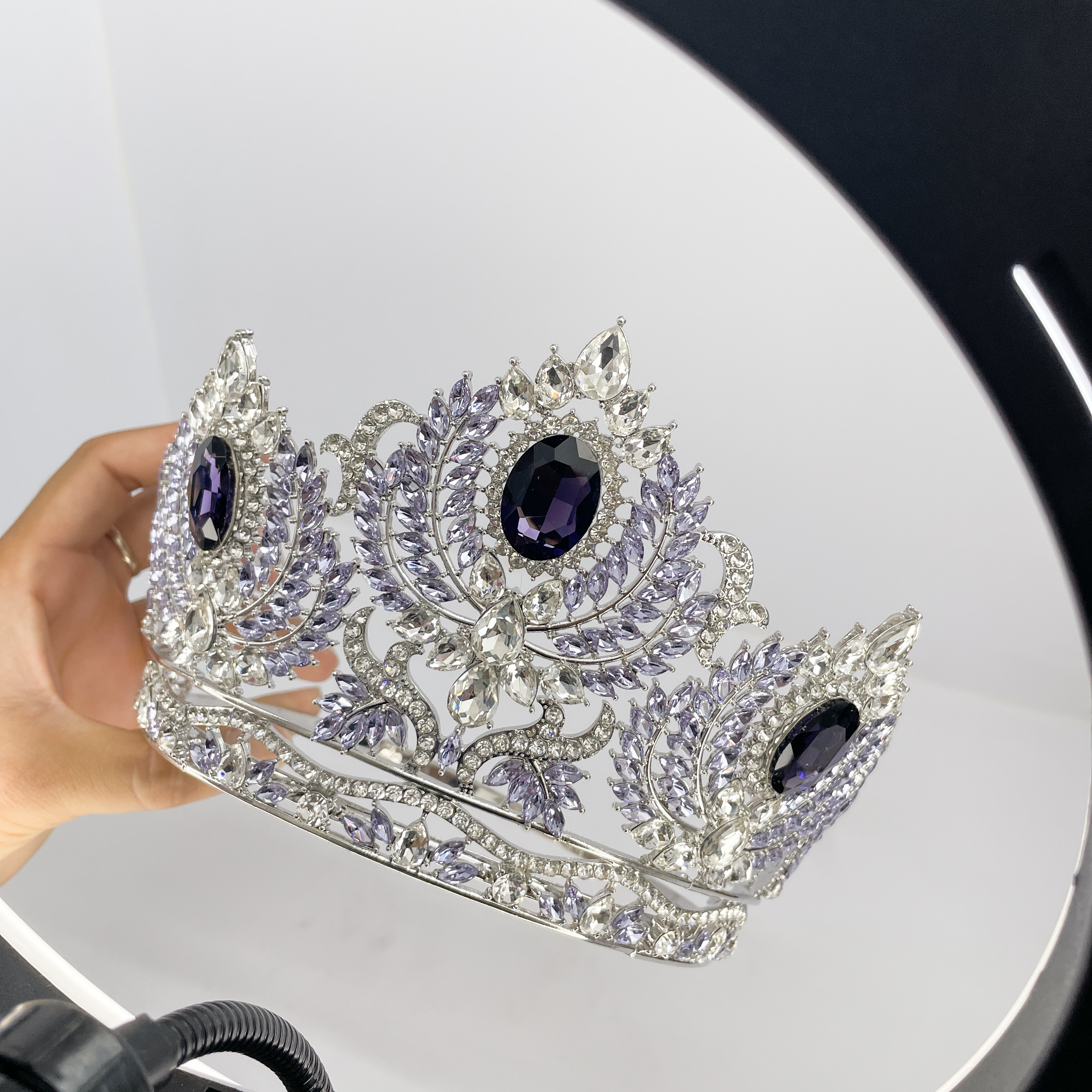 (พร้อมส่ง) มงกุฏ 089 สีม่วง มงกุฎนางงาม มงกุฎเพชร มงกุฎประกวด สินค้าพร้อมส่ง ไม่ต้องรอนาน งานพรีเมี่ยม