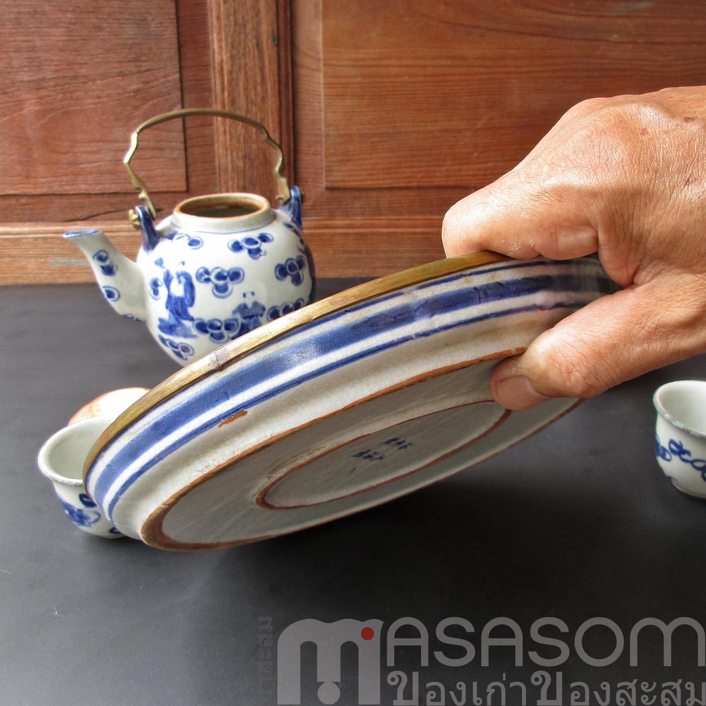 ชุดน้ำชาลายครามจีนของเก่า