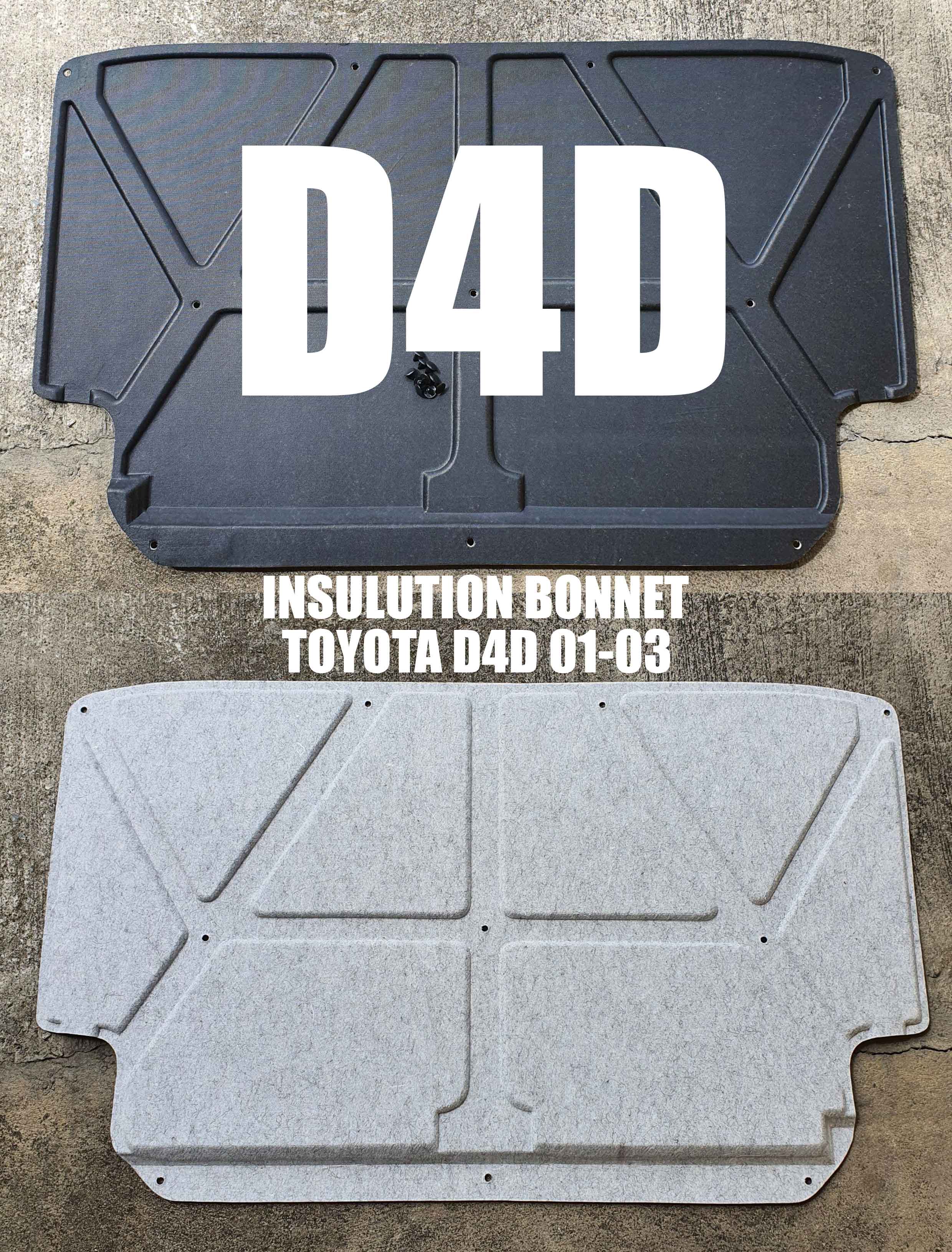 แผ่นกันความร้อนฝากระโปรงหน้าโตโยต้าดีโฟร์ดี 2001-2003 INSULATION BONNET TOYOTA D4D 2001-2003