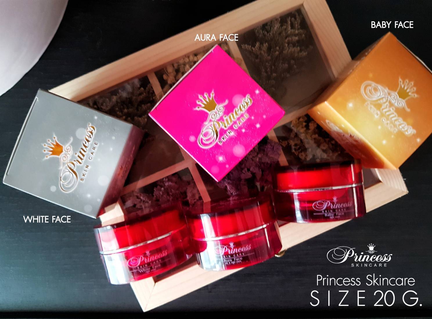 เซตครีมหน้าขาว หน้าเงา หน้าเด็ก Princess Skin Care PSC ขนาด 20 กร้ม (3 กระปุก ฟรีส่ง )