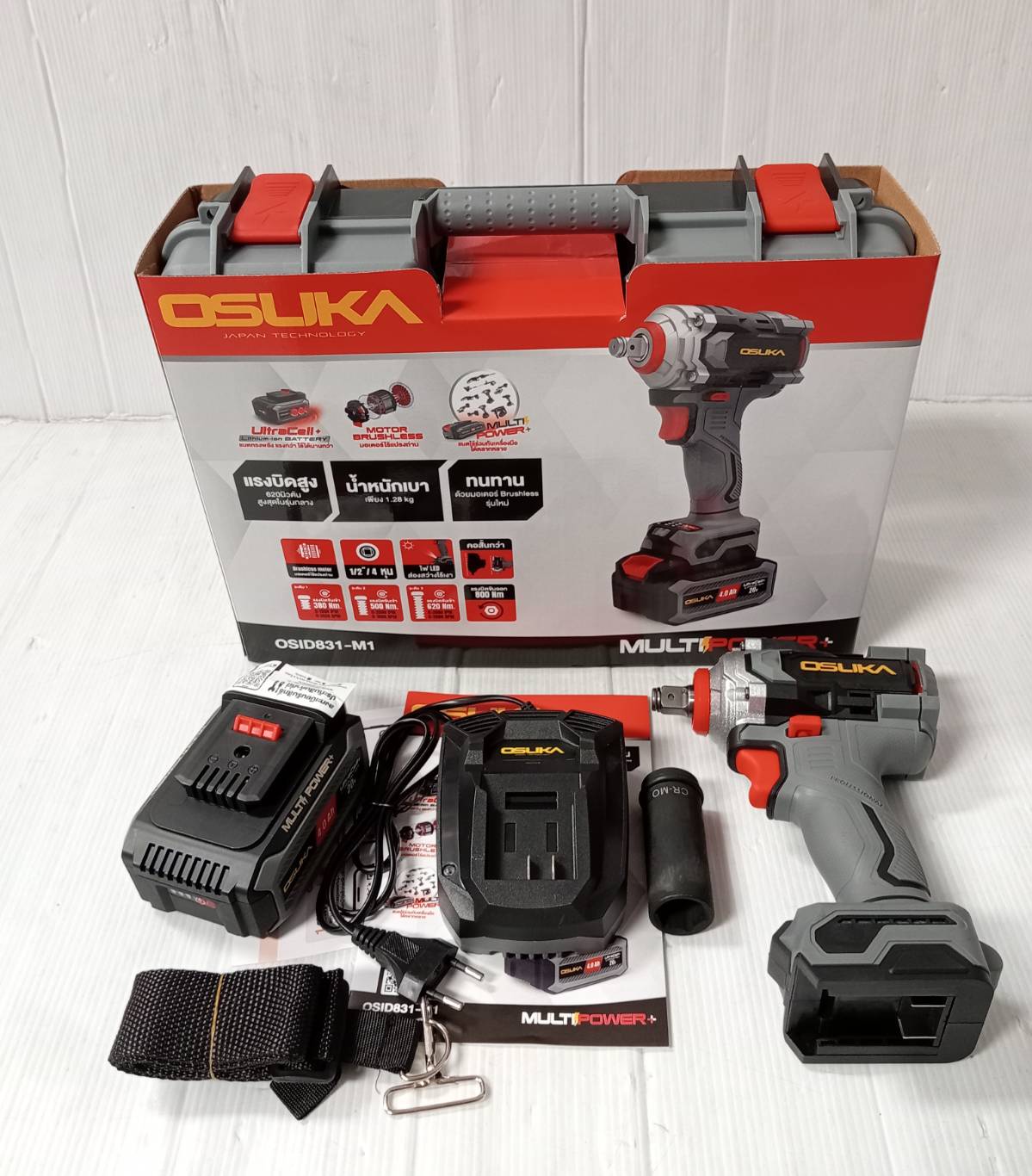 บล็อกไฟฟ้าไร้สายไร้แปรงถ่าน1/2 OSID831-M1 OSUKA