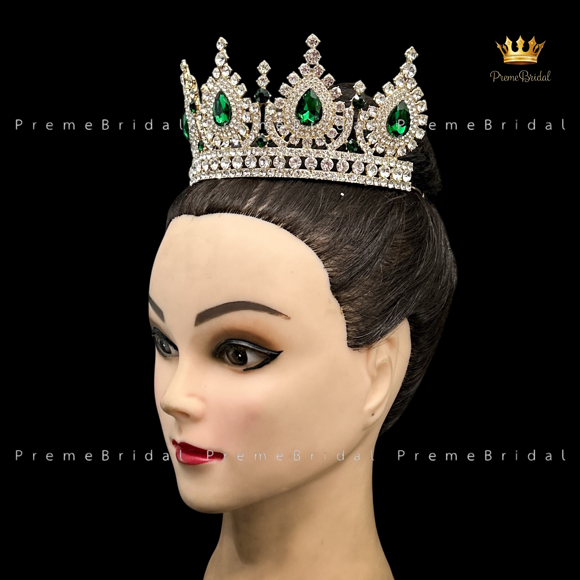 (พร้อมส่ง) เทียร่า 454 สีเขียว มงกุฎเด็ก ครึ่งหัว งานสวย ปราณีต QCเพชรทุกเม็ด สินค้าพร้อมส่งจากไทย ไม่ต้องรอจีน