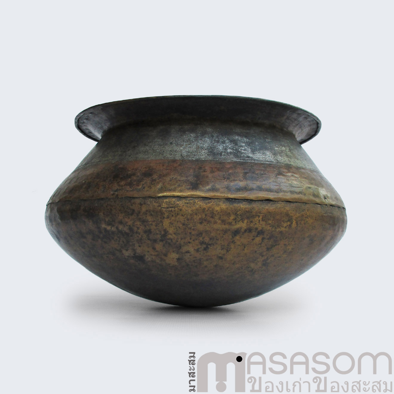 หม้อต้มยาทองเหลืองโบราณ