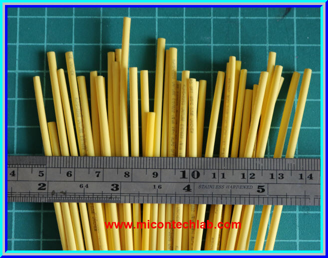 1x Heat Shrink Tube 1.5 mm Yellow Color 1 meter Length (ท่อหด)