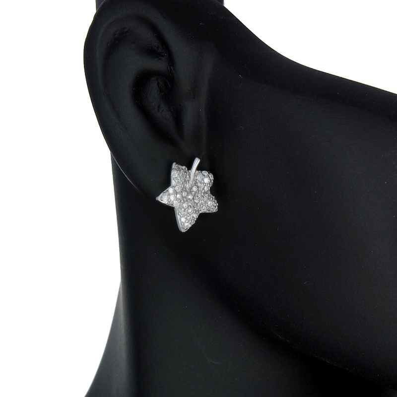 ต่างหูเงินแท้925ประดับเพรชแท้สวิส