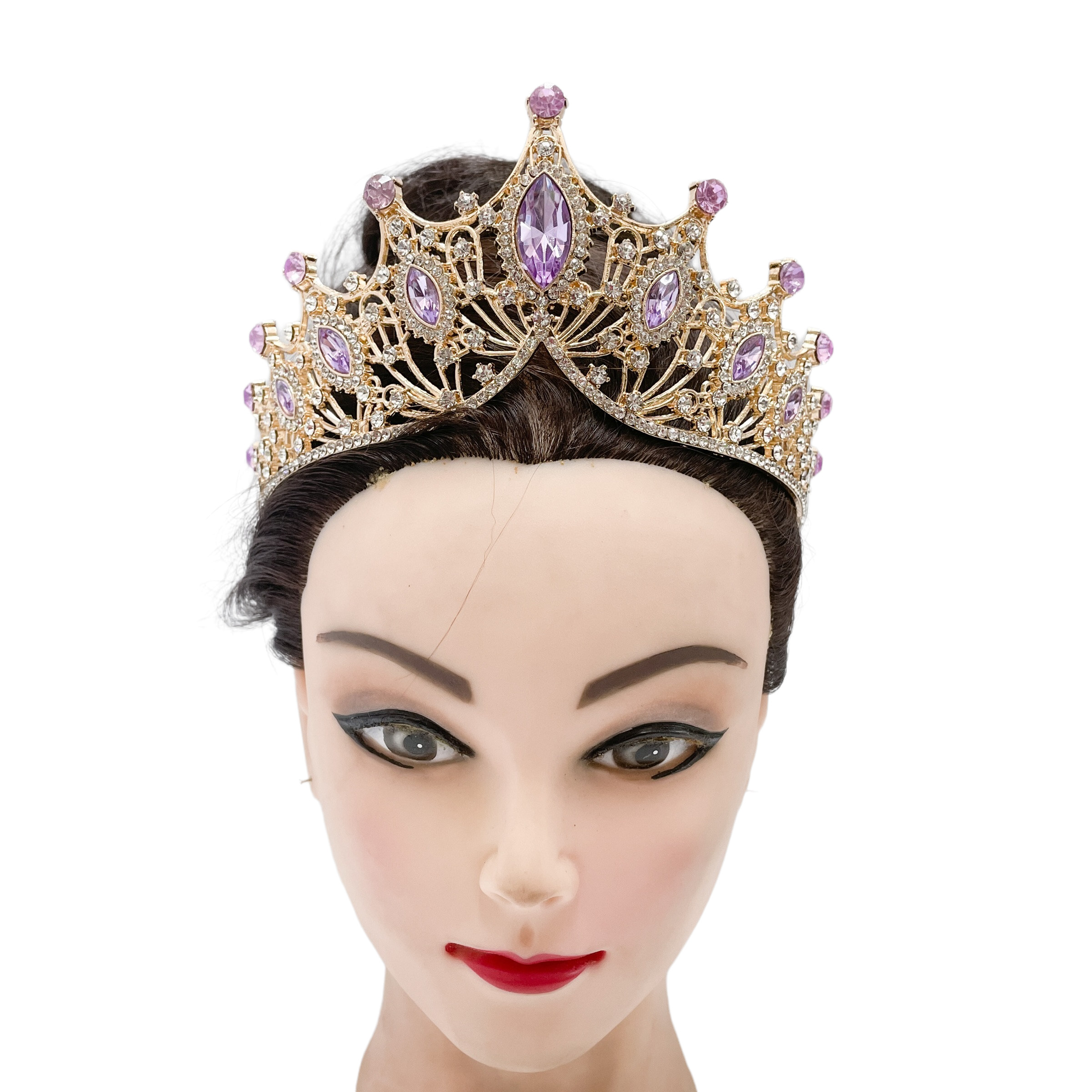 (พร้อมส่ง) เทียร่า 303 สีทอง-ม่วง มงกุฎนางงาม งานสวย ปราณีต QCเพชรทุกเม็ด สินค้าพร้อมส่งจากไทย