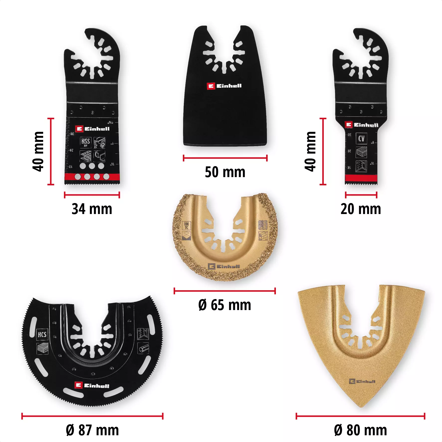 Einhell ชุดใบมัลติทูล 6ชิ้น 708106