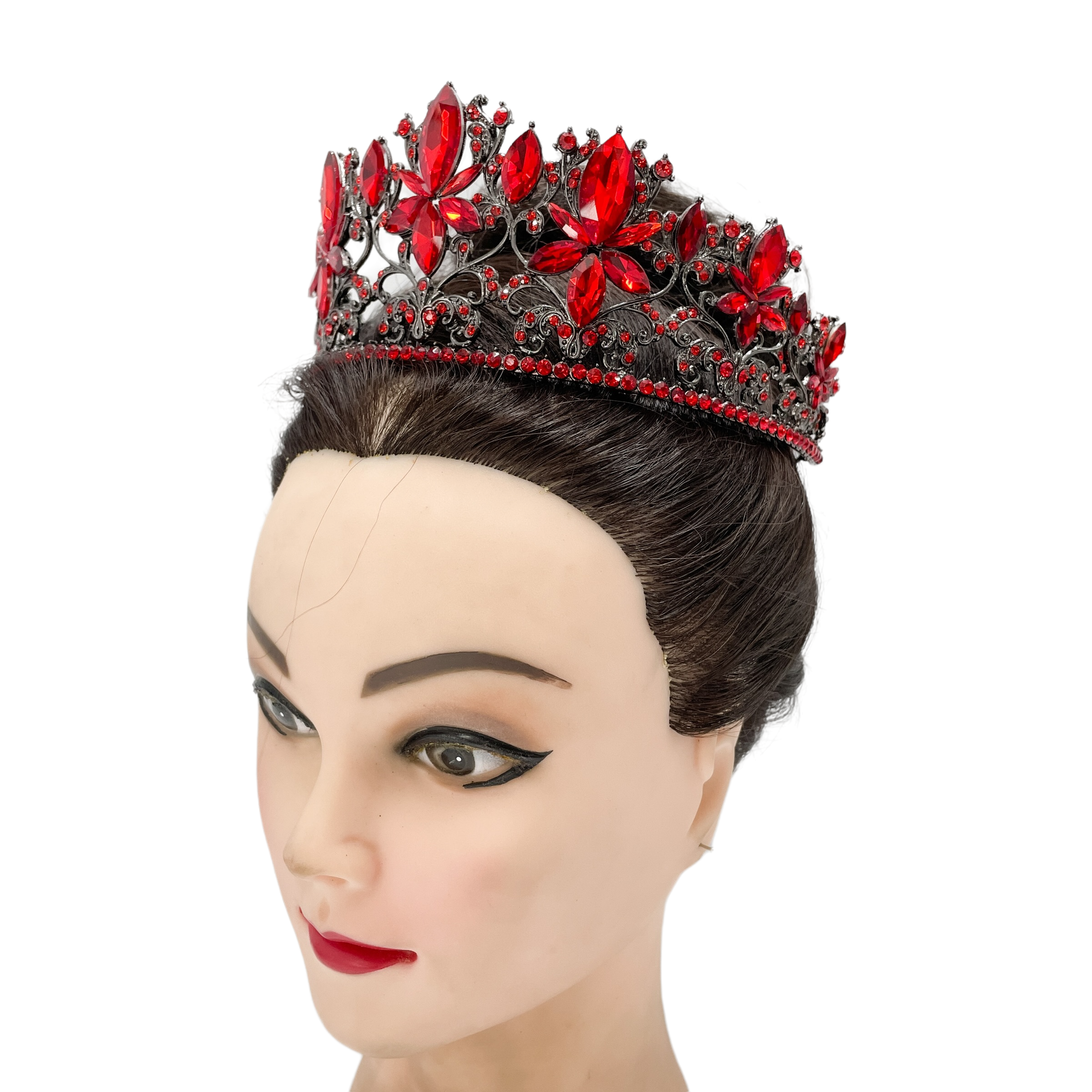 (พร้อมส่ง) เทียร่า 353 สีแดง งานสวย ปราณีต QCเพชรทุกเม็ด สินค้าพร้อมส่งจากไทย