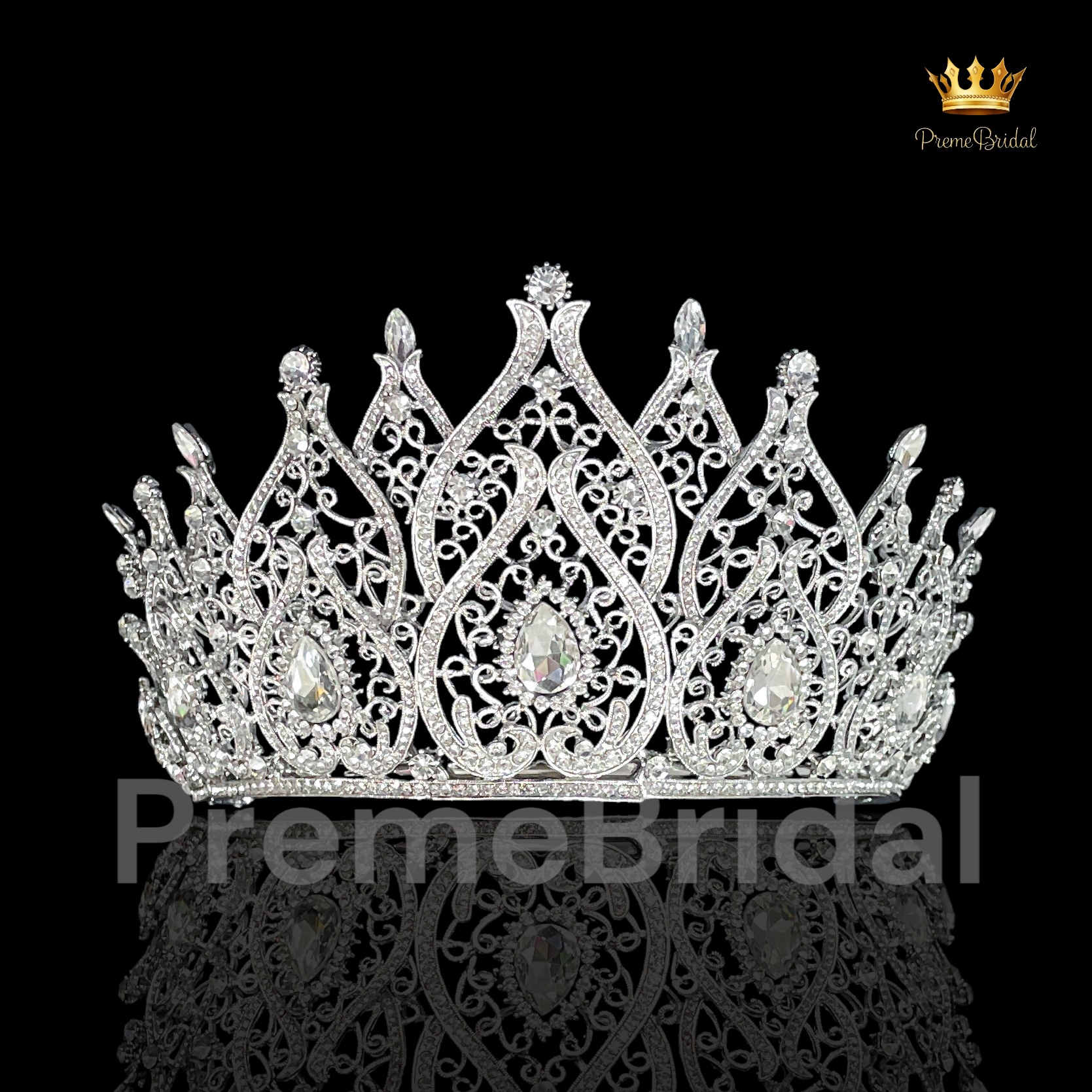 (พร้อมส่งจากไทย) มงกุฏ 115 สีเงิน มงกุฎนางงาม มงกุฎเพชร มงกุฎประกวด สวยงามอลังการ ฐานมงวงกลมปรับได้ สินค้าพร้อมส่ง ไม่ต้องรอนาน งานพรีเมี่ยม