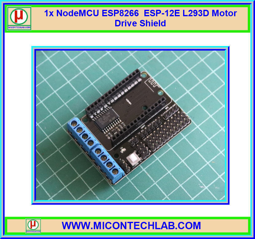 1x NodeMCU ESP8266 ESP-12E L293D Motor Drive Shield