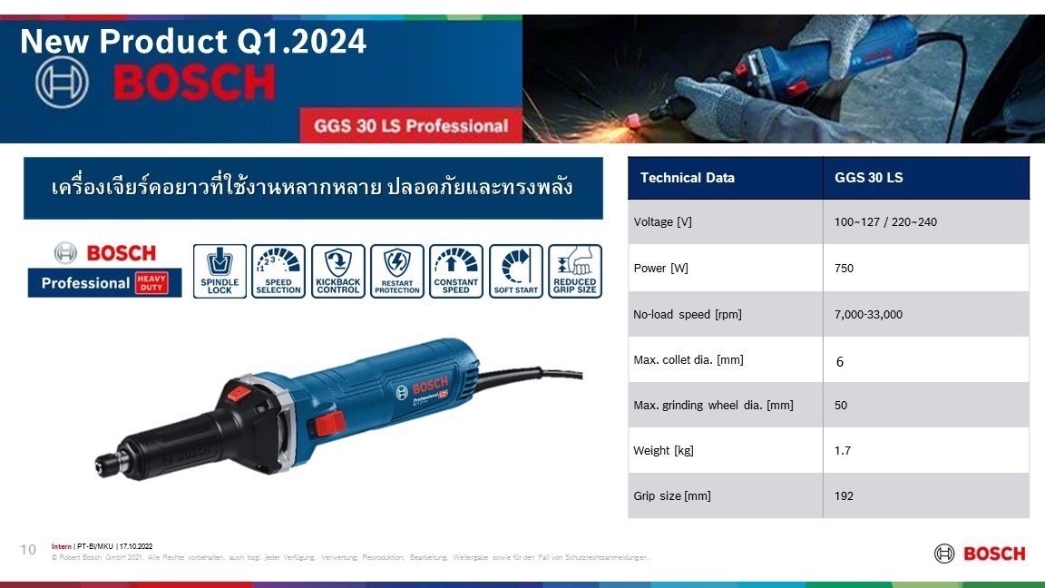 เครื่องเจียรคอยาว GGS30LS BOSCH