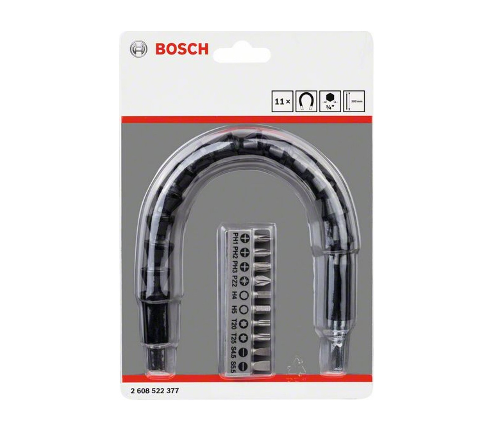 BOSCH ชุดไขควงสายอ่อน 11 ชิ้น ยาว 300มิล 2608522377