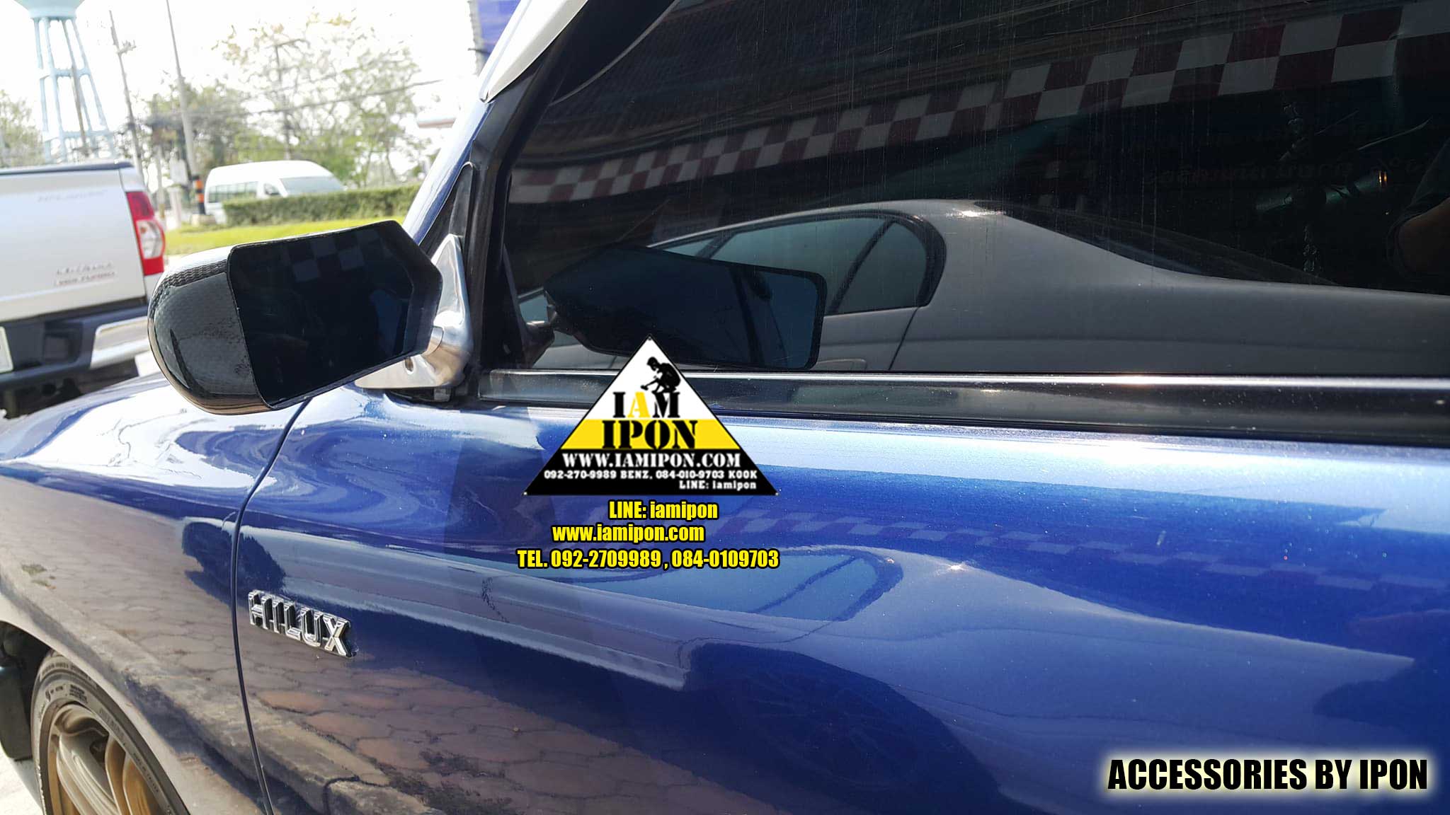 CRAFT SQUARE CARBON กระจกมองข้างคาร์บอนคราฟสเเควร์ เนื้อกระจกฟ้าเข้ม