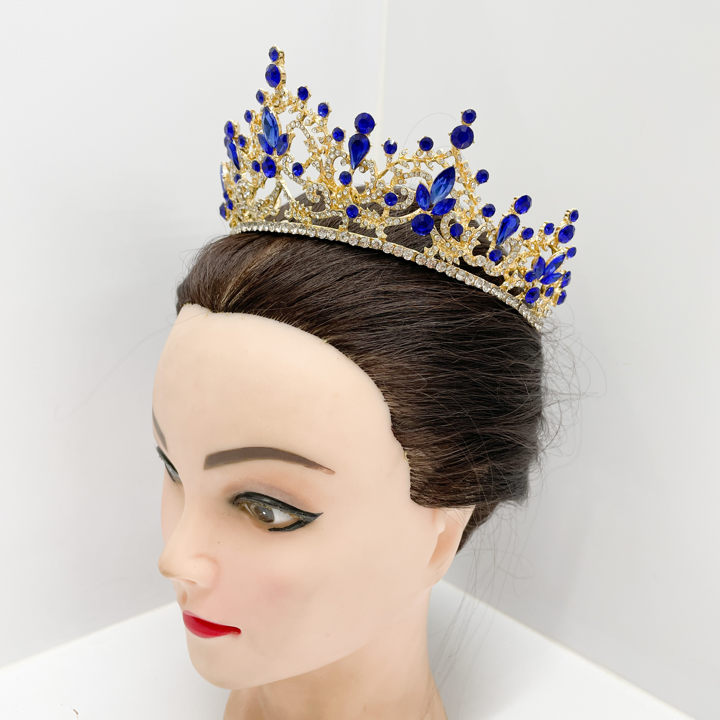 (พร้อมส่ง) เทียร่า 348 สีน้ำเงิน งานสวย ปราณีต QCเพชรทุกเม็ด สินค้าพร้อมส่งจากไทย