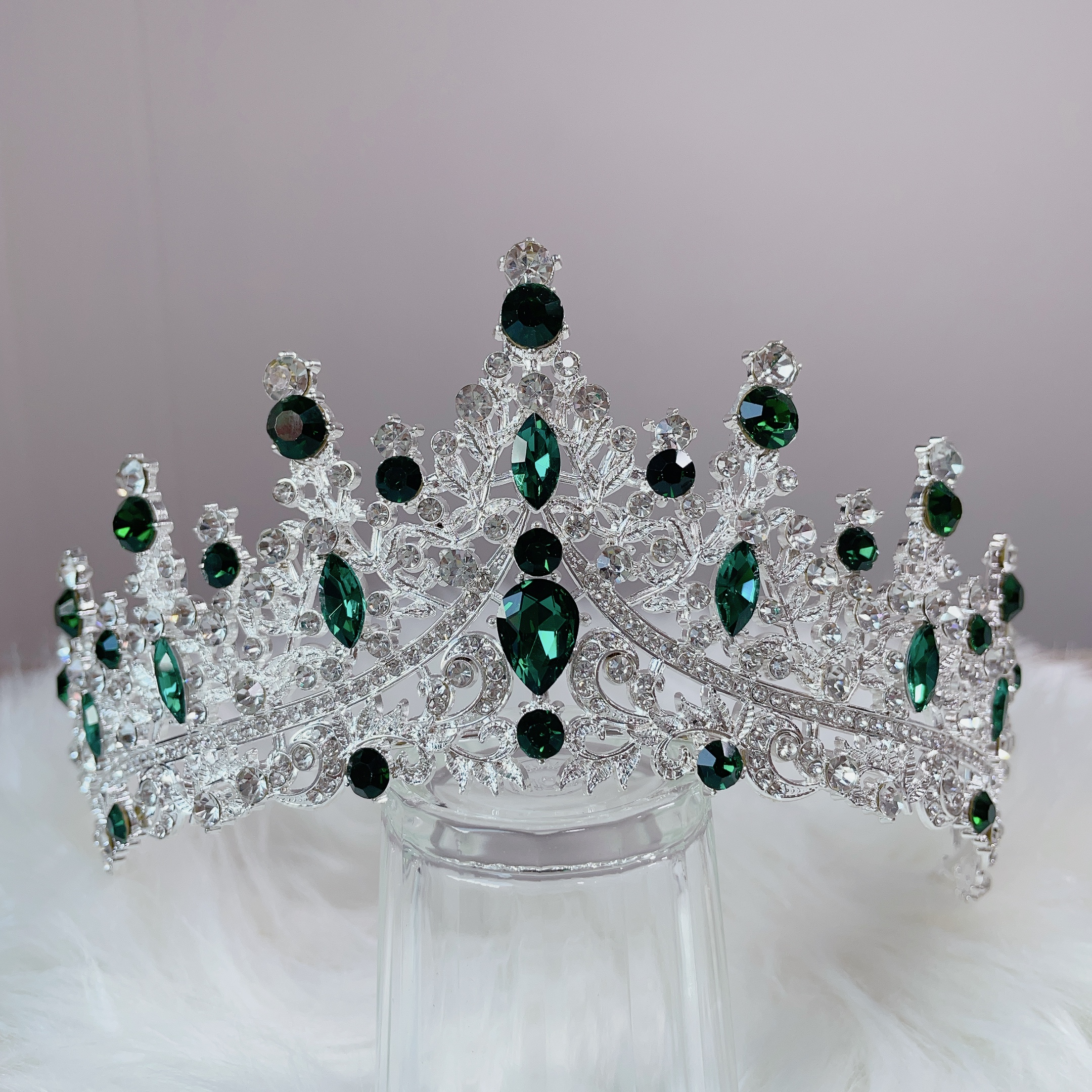 (พร้อมส่ง) เทียร่า 273 สีเงิน-เขียว มงกุฎนางงาม งานสวย ปราณีต QCเพชรทุกเม็ด ร้านคนไทย คุยง่าย ส่งเร็ว