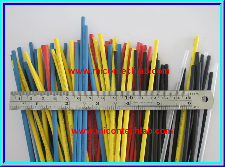 1x ท่อหด สีเหลือง ขนาด 2.5 มม. ยาว 1 เมตร