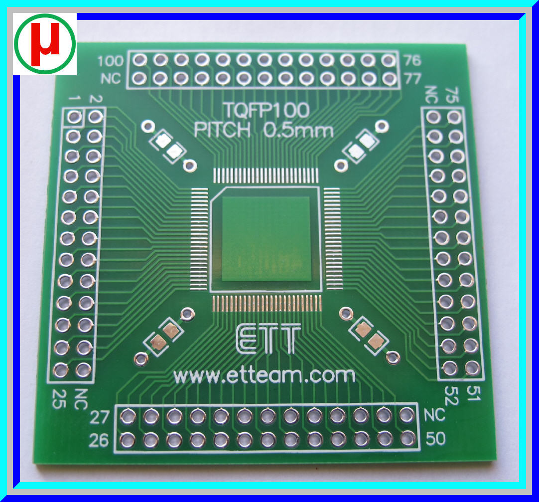 PCB TQFP100 Double side Pitch 0.4 and 0.5mm