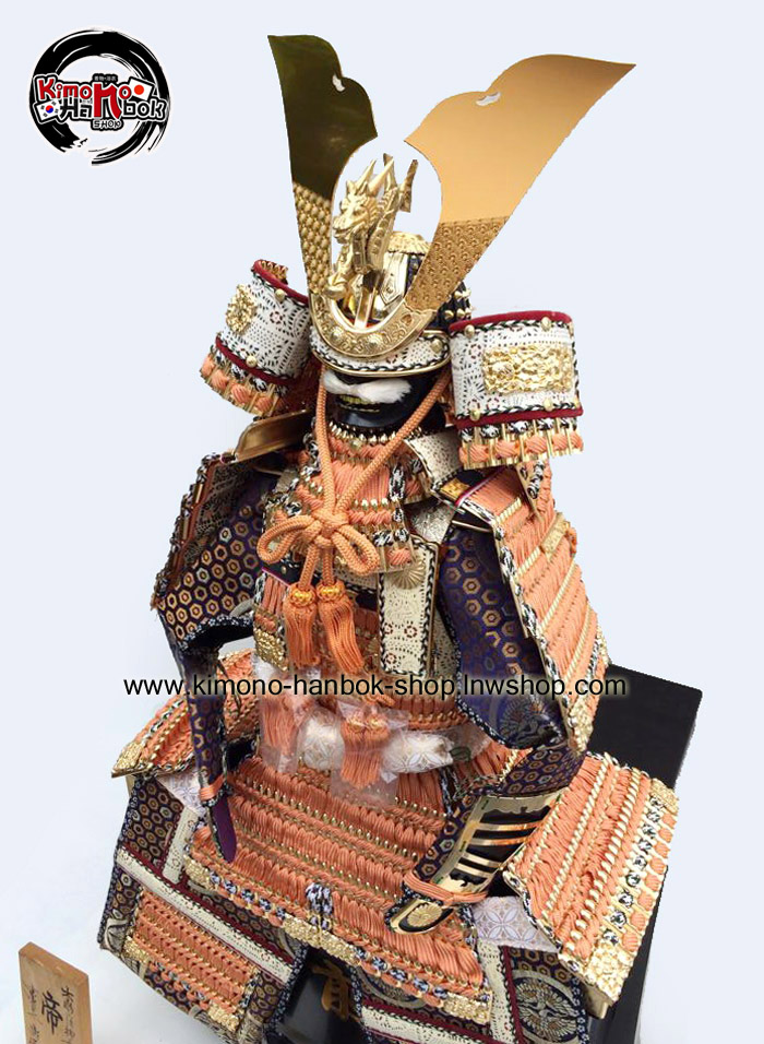 ชุดเกราะซามูไร (สีส้มอ่อน)ญี่ปุ่นแท้ Y O R O I +กล่อง no.5 SIZE:85cm