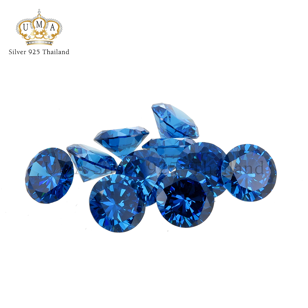 เพชรCorundum 7A คอรันดัม ทรงกลม แซฟไฟร์กลาง สีน้ำเงินกลาง เบอร์ 34 (Sapphire Medium Corundum No.34 ROUND) - Size 1.10mm - 1แพ็ค - 1000เม็ด