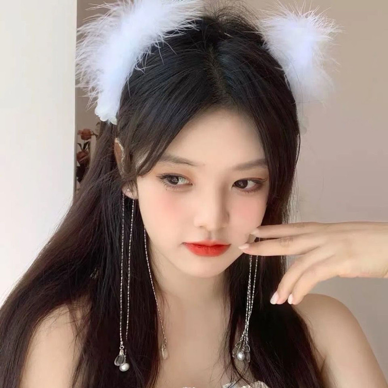 (ส่งด่วน ส่งเร็ว) คาดผมขนนกพร้อมพู่หรูหรา ลุคคุณหนูสุดๆ เด็กใส่ได้ ส่งจาก จ.อุบลราชธานี