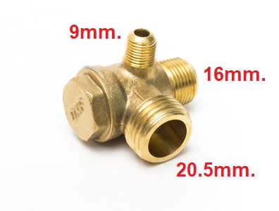 เช็ควาล์ว #B (20.5x16x9mm.) ปั้มลมออยฟรี