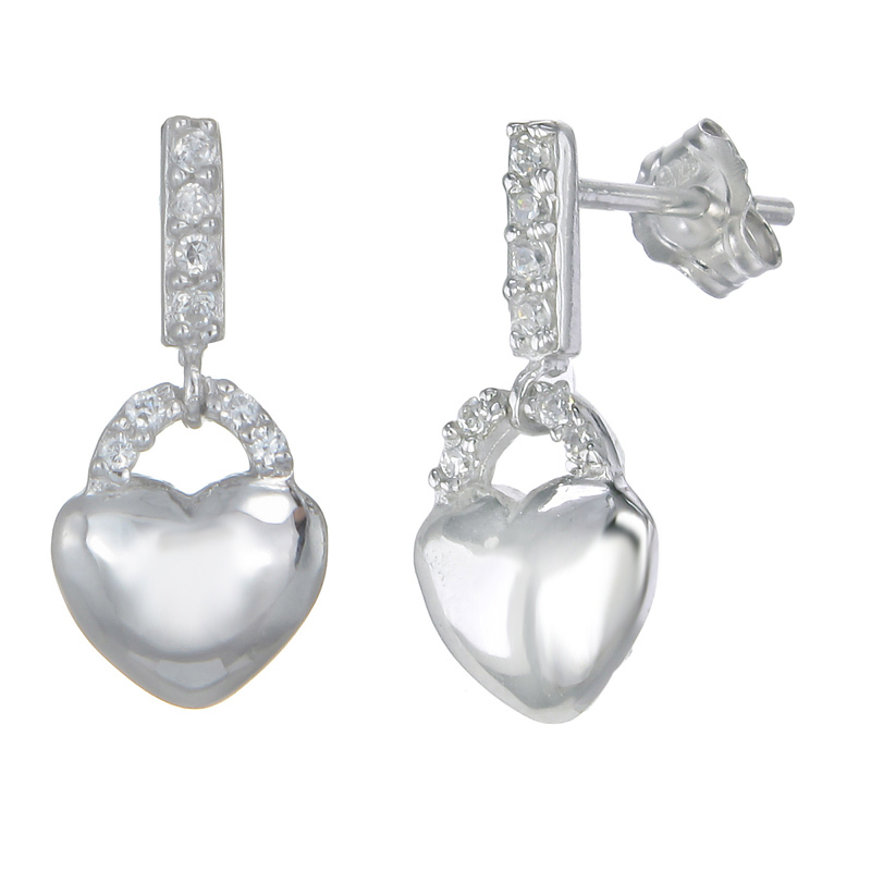 ต่างหูเงินแท้925ประดับเพรชแท้สวิส