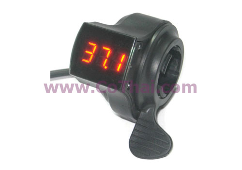 แสดงตัวเลขระดับแบต 12-99v คันเร่งไฟฟ้า(นิ้วกด) รถจักรยานไฟฟ้า