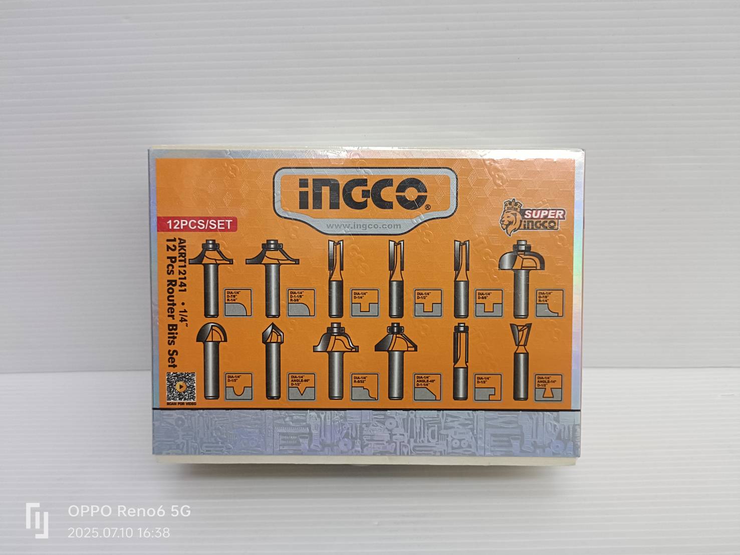 ชุดดอกทริมเมอร์1/4 12ชุดตัว AKRT12141 INGCO