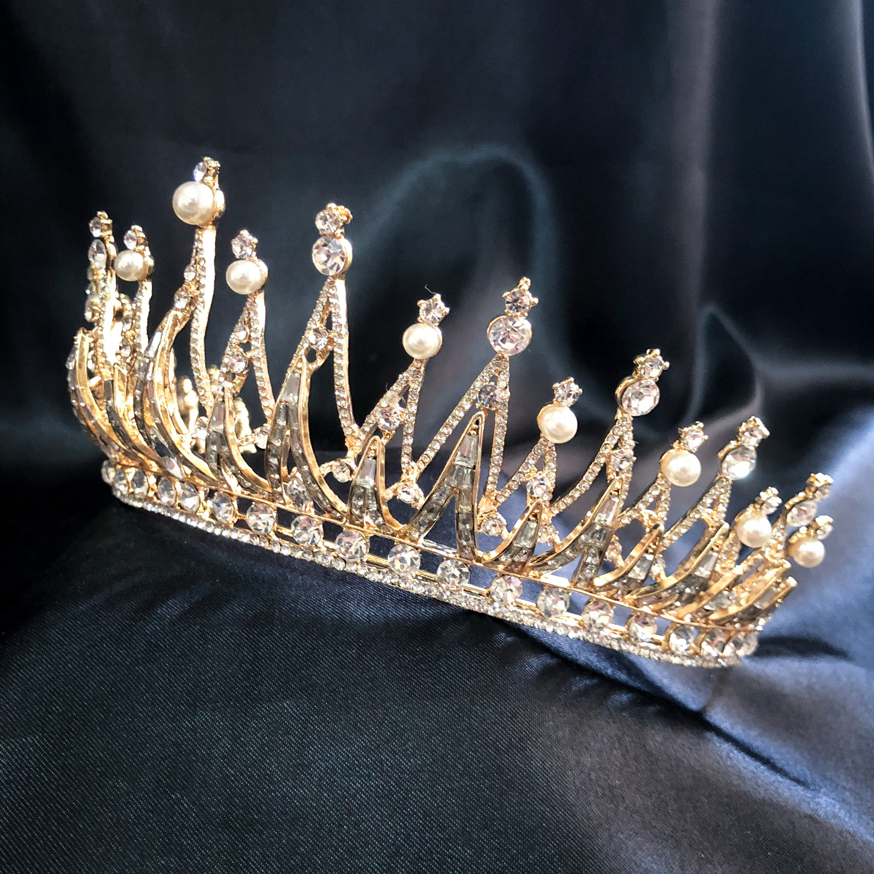 (พร้อมส่ง) เทียร่า 297 สีทอง มงกุฎนางงาม มงกุฎเจ้าหญิง งานสวย ปราณีต QCเพชรทุกเม็ด สินค้าพร้อมส่งจากไทย