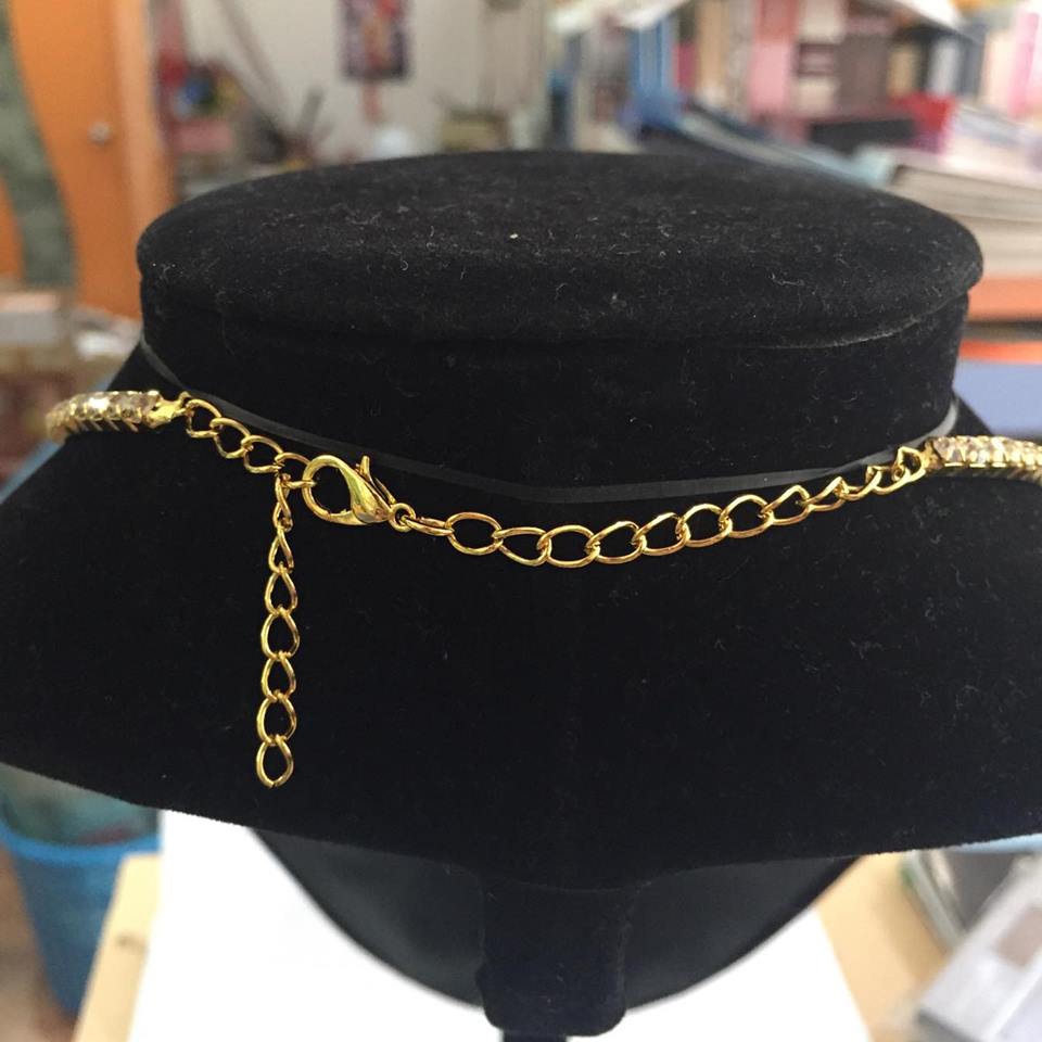 (พร้อมส่ง) สร้อยคอเพชร+ต่างหู 126 (หนีบ)