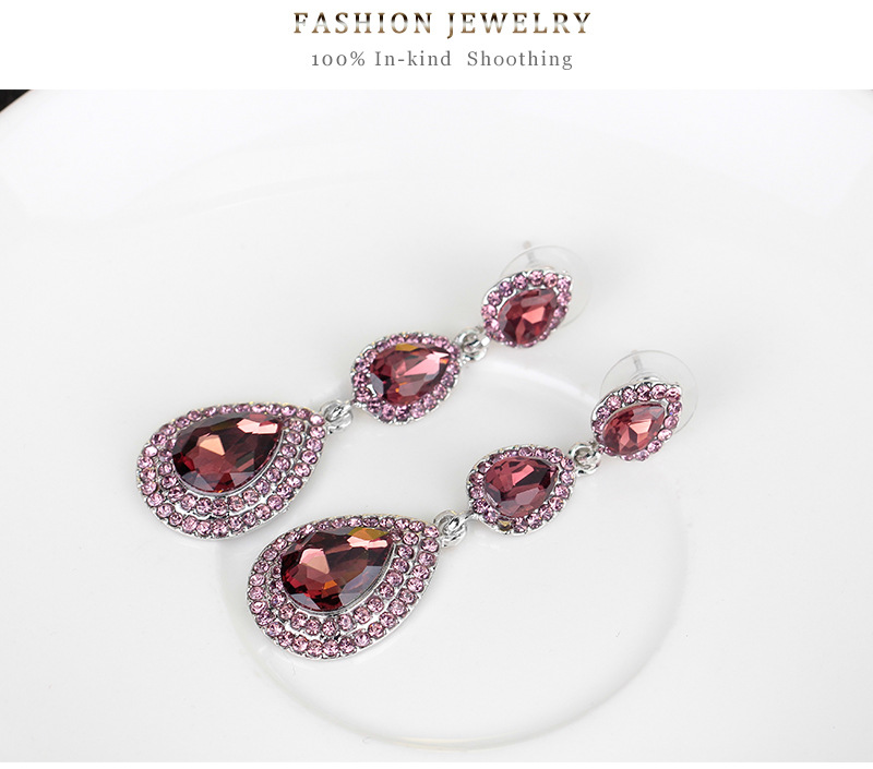 (พร้อมส่ง) ต่างหู 001 สีแดง (แบบเข็ม)