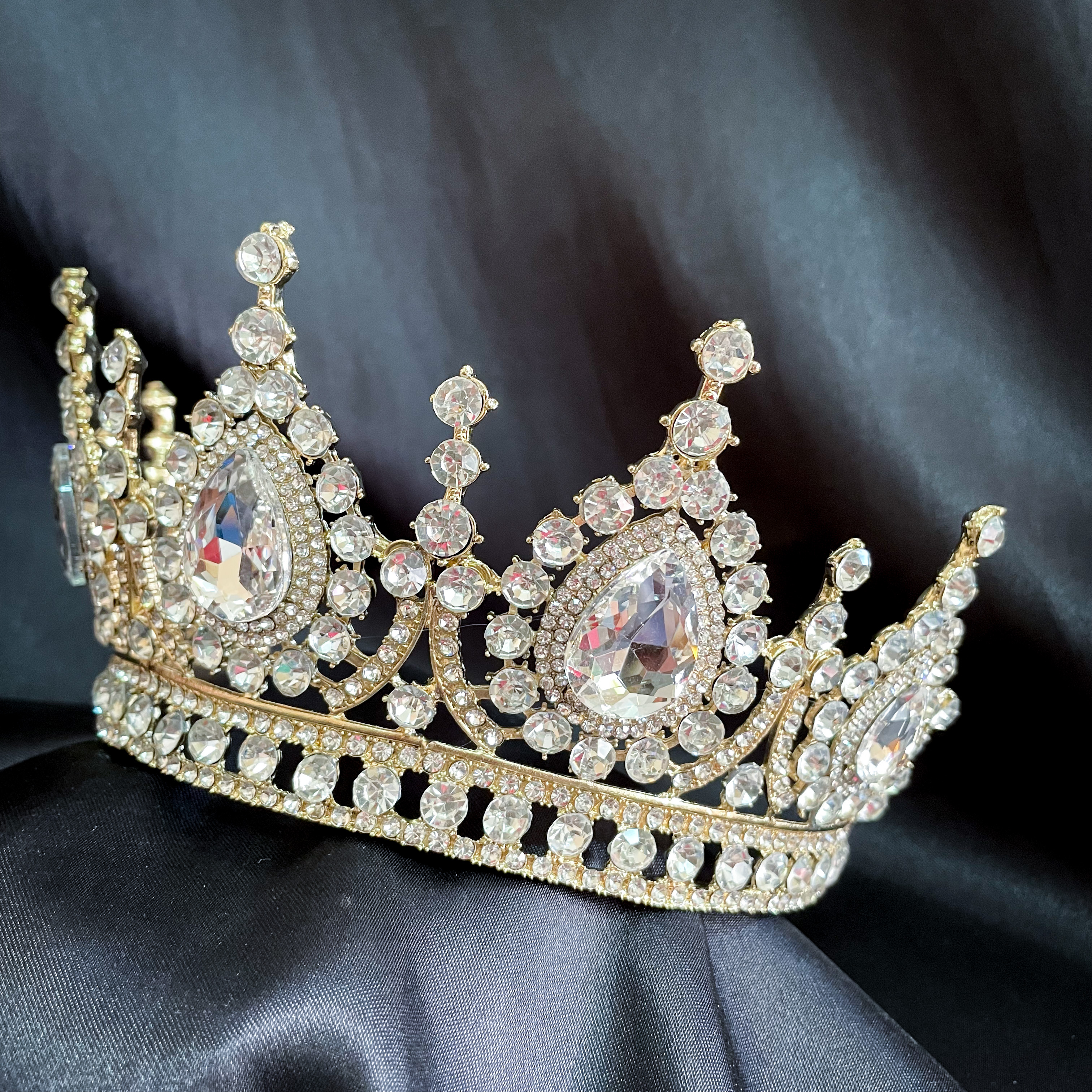 (พร้อมส่ง) เทียร่า 282 สีทอง มงกุฎนางงาม มงกุฎเจ้าหญิง งานสวย ปราณีต QCเพชรทุกเม็ด สินค้าพร้อมส่งจากไทย