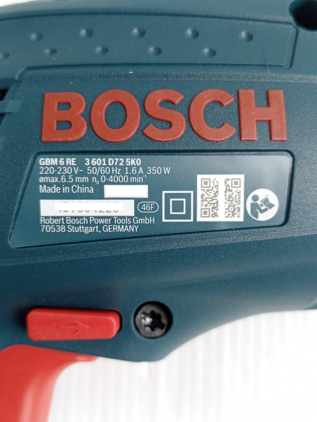 สว่านไฟฟ้า 2หุน GBM6RE BOSCH 06014725K0
