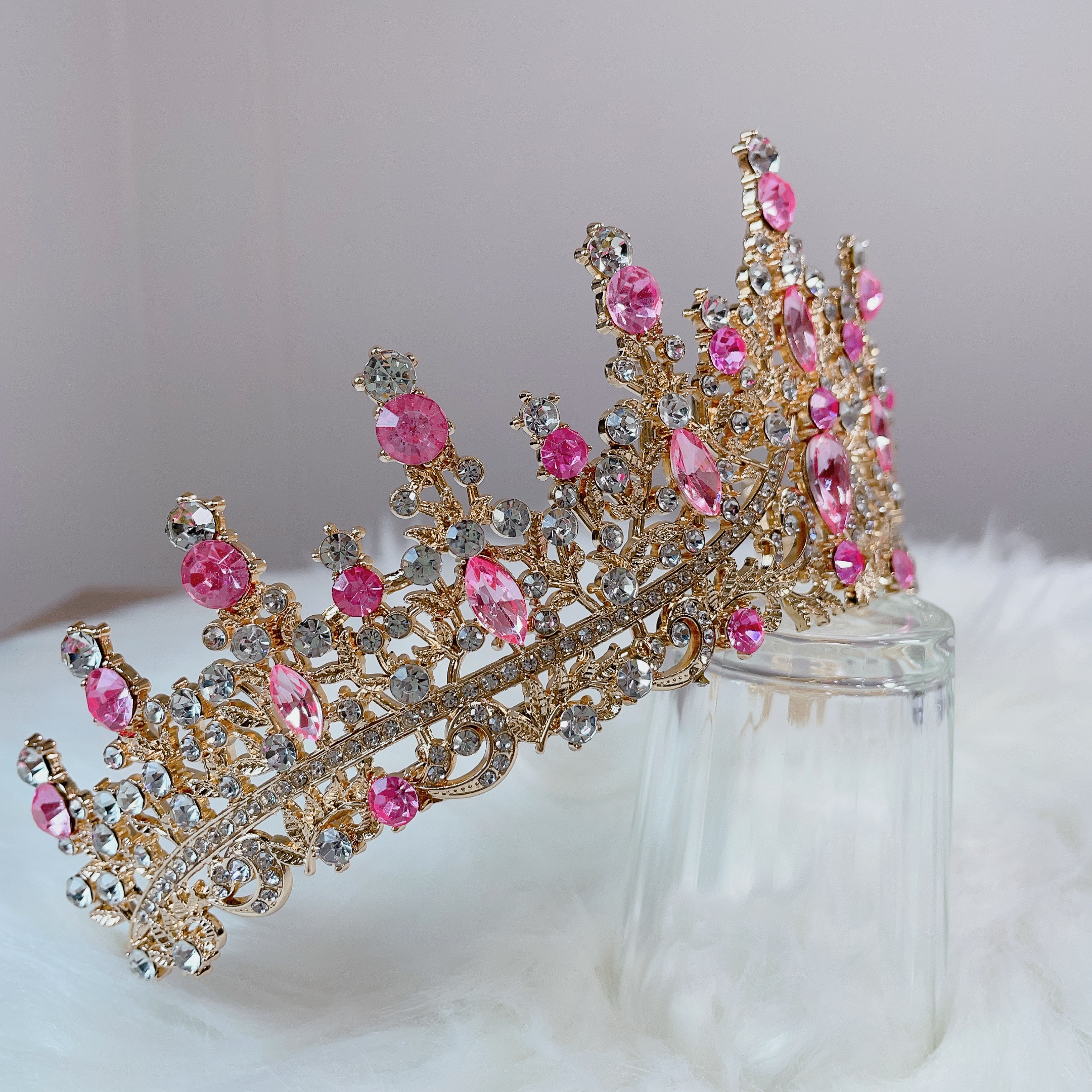 (พร้อมส่ง) เทียร่า 273 สีชมพู-ทอง มงกุฎนางงาม งานสวย ปราณีต QCเพชรทุกเม็ด ร้านคนไทย คุยง่าย ส่งเร็ว