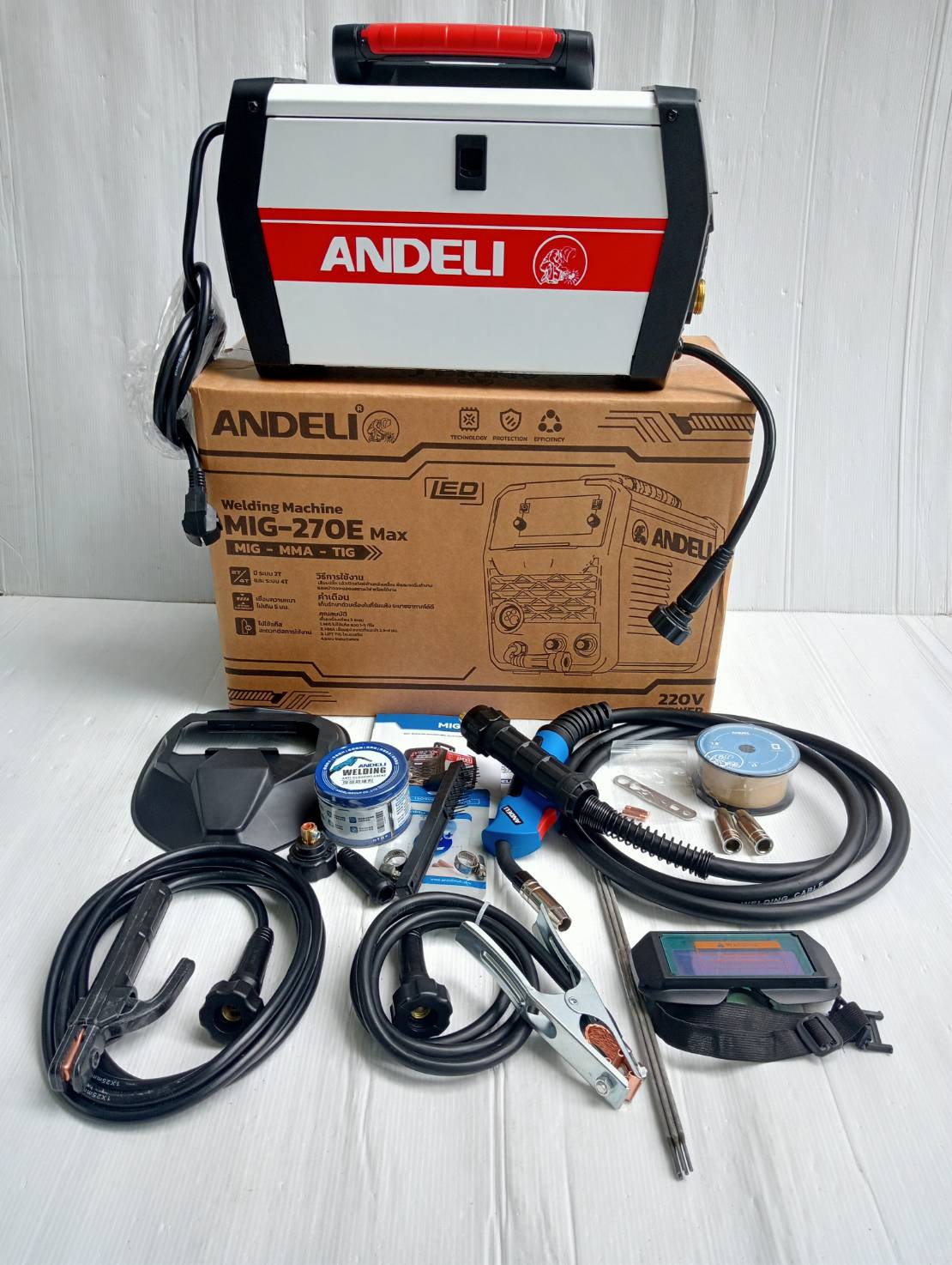 เครื่องเชื่อม160A MIG-270E MAX หน้าจอLED ปรับไฟแสดงผล ANDELI