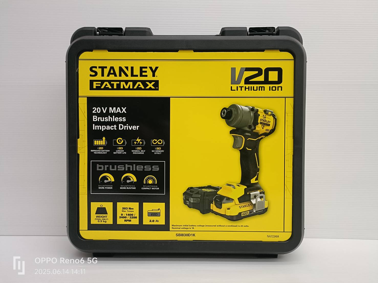 STANLEY ไขควงกระแทกไร้สายไร้แปรงถ่านV20 SBI830D1K-B1