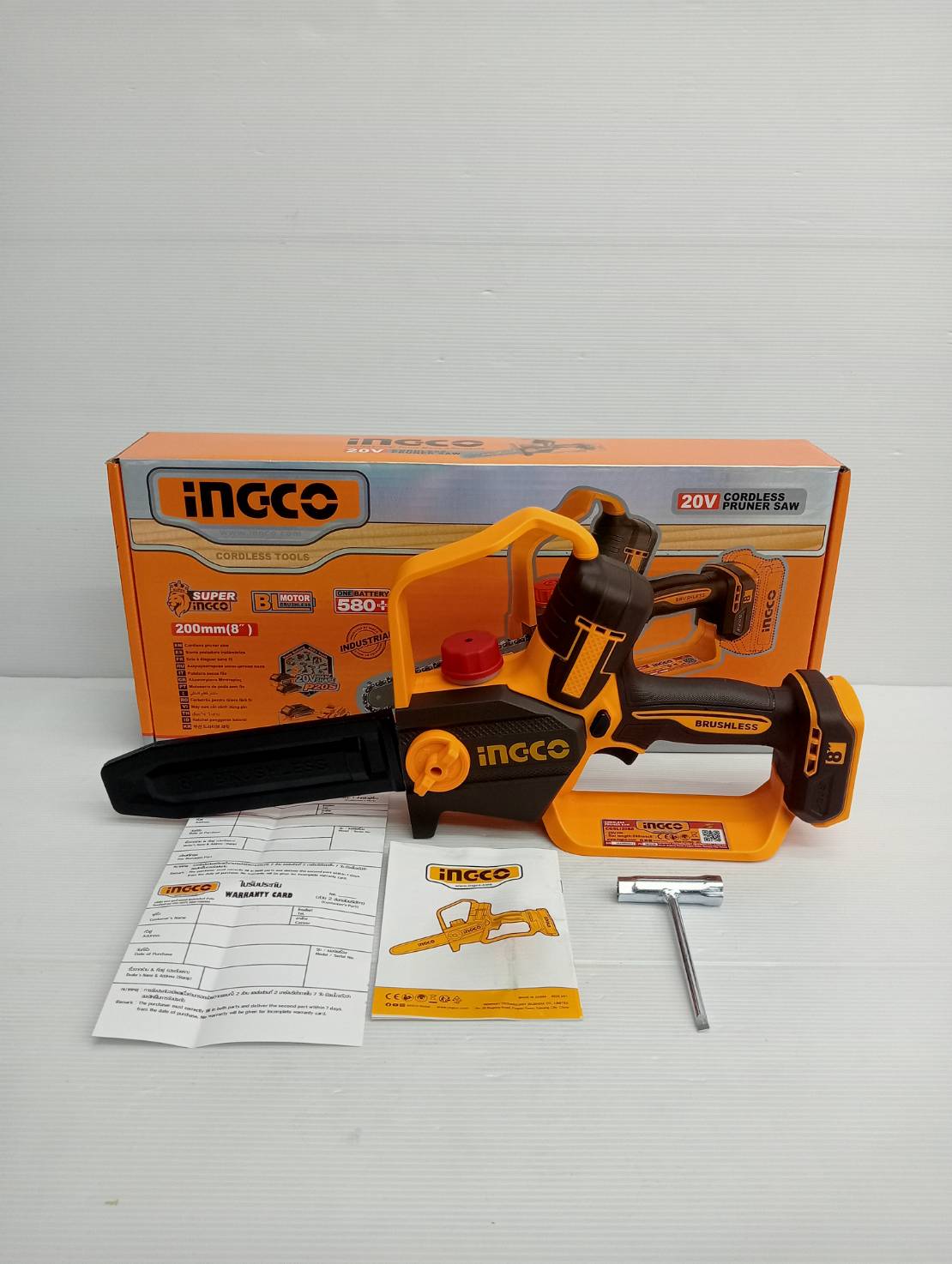 INGCO เลื่อยโซ่ไร้สาย 8" 20V CGSLI2088 (เครื่องเปล่า)