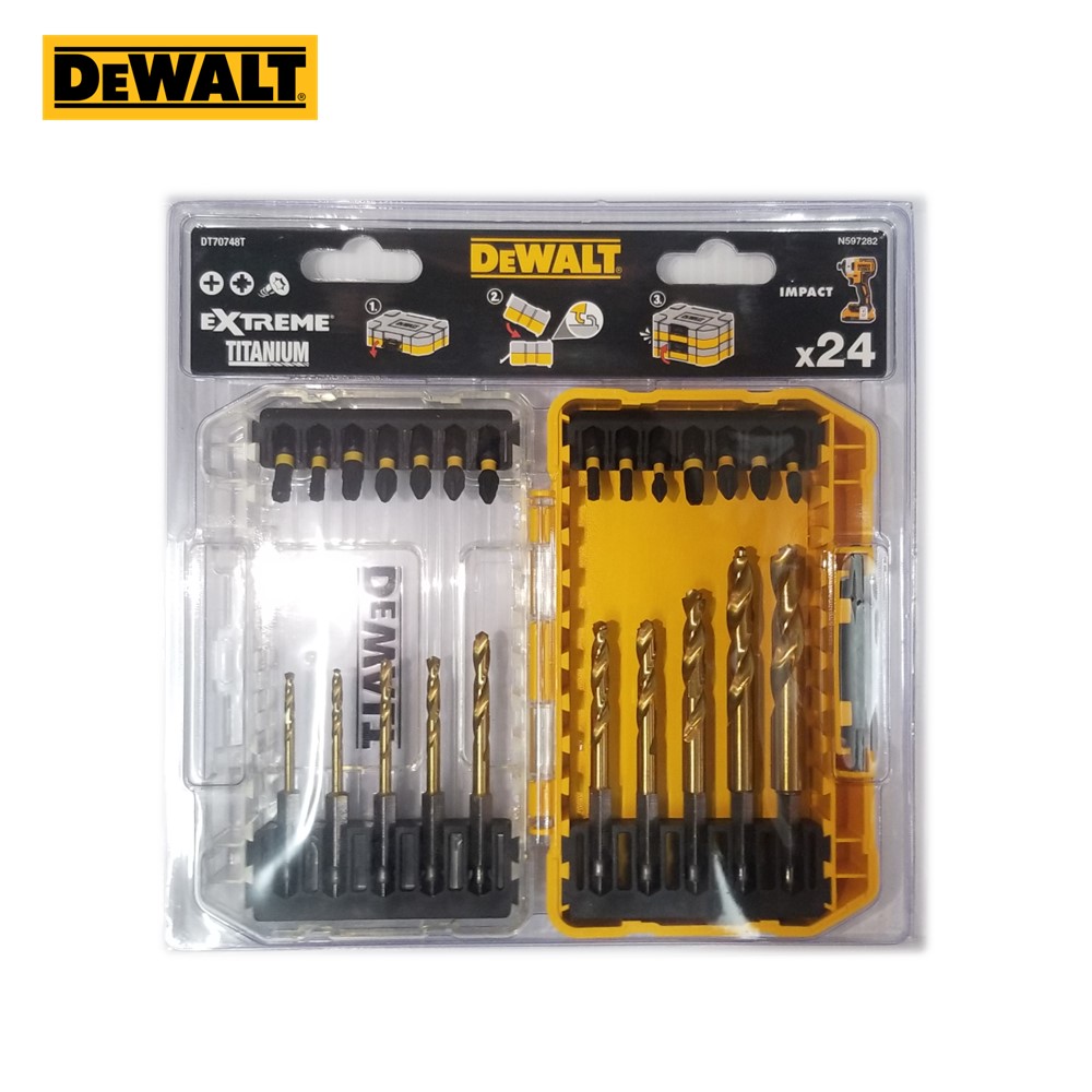 ชุดดอกไขควง + ดอกสว่าน 24 ชิ้น DT70748T DEWALT