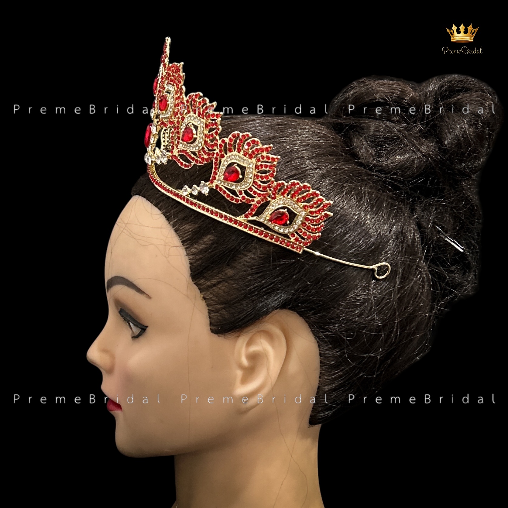 (พร้อมส่ง) เทียร่า 445 มงกุฎครึ่งหัว รูปขนนกฟีนิกซ์ สวย ปราณีต QCเพชรทุกเม็ด สินค้าพร้อมส่งจากไทย