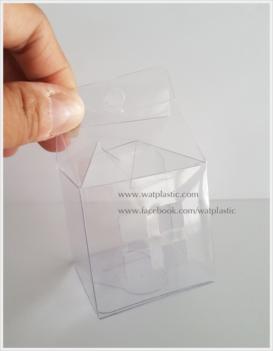 กล่องคัพเค้ก มาการอง 5.1 x 5.1 x 5.1 cm (แบบบ้าน)