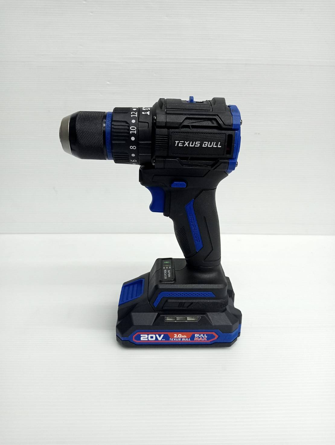 TEXUS BULL สว่านกระแทกไร้สาย คอสั้น 55Nm 20V แบตเตอรี่ 2.0Ahx2 Impact Drill TX-9633