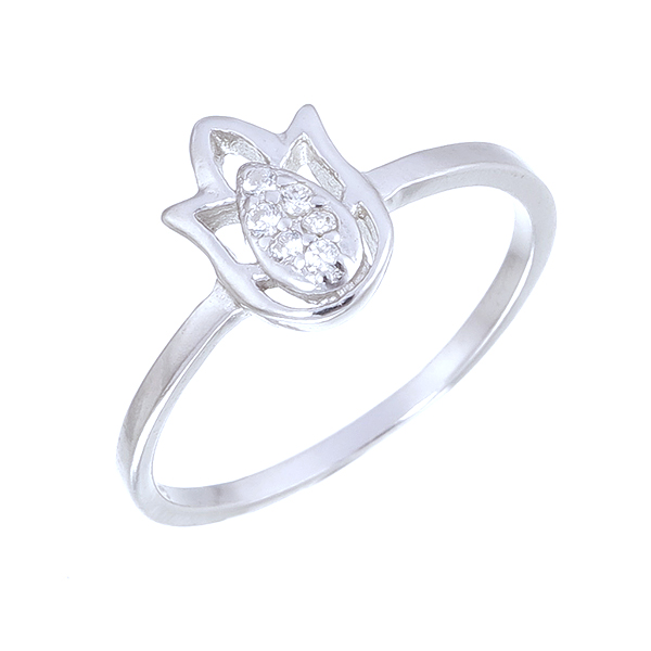 แหวนเพชร ประดับ เพชรCZ แหวนดอกไม้ฉลุโปร่ง ตัวเรือนเงินแท้100% (เงินแท้92.5%) ดีไซน์อ่อนช้อยมีมิติ เพิ่มความสวยให้กับเรียวนิ้ว