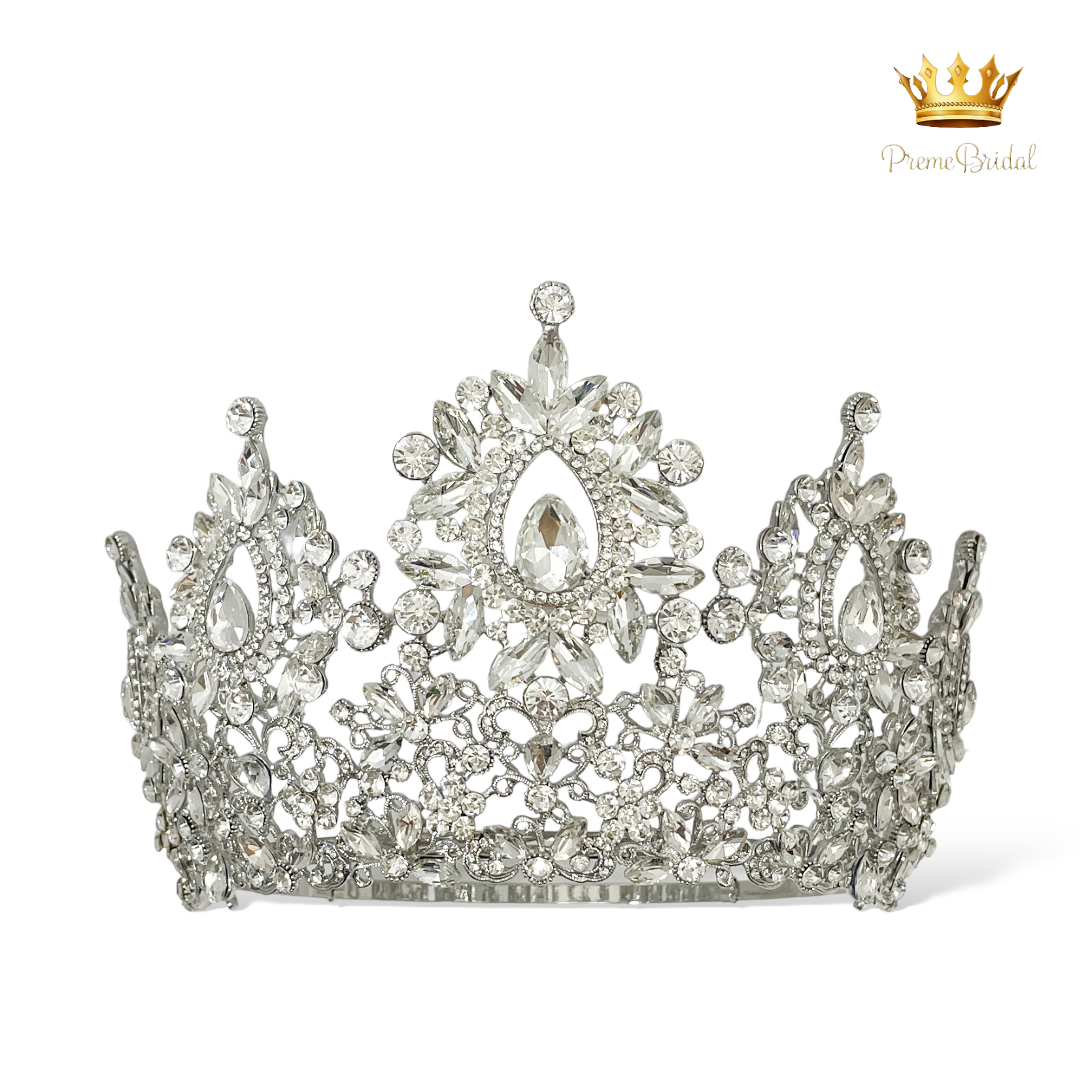 (พร้อมส่งจากไทย) มงกุฏ 122 สีเงิน งานสวย งานนางงาม รุ่นฐานกลม ปรับขนาดได้ ส่งด่วน ส่งจาก จ.อุบลราชธานี